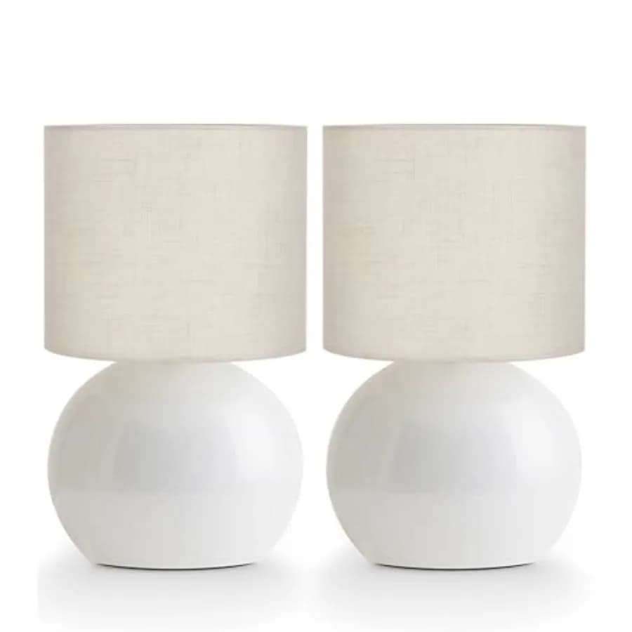 Lampada da Tavolo Piccola per Camera da Letto, Lampada da Comodino per Soggiorno, Luce Minimalista da Comodino, Set di 2 Lampade da Scrivania da 10,4 Pollici