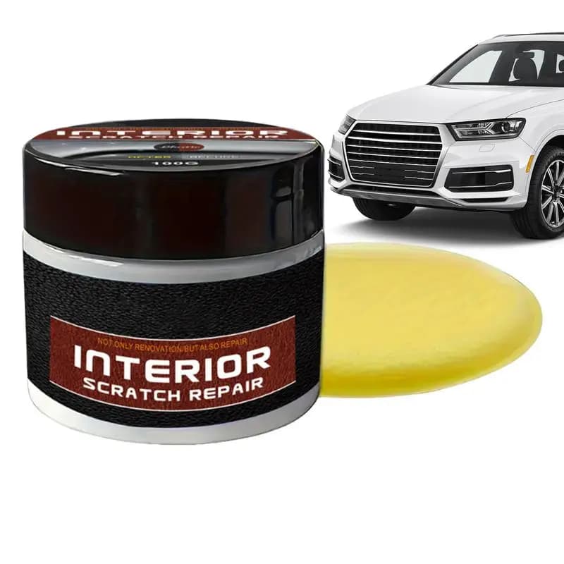 Cera antigraffio per interni auto - Pulita e lucidante per sedili sul cruscotto in pelle/plastica, rimozione macchie e restauratore di lucentezza protettiva