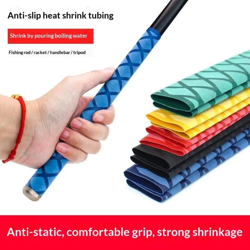 1 Pezzo Manicotti Termorestringenti Antiscivolo con Motivi a Forcella/Scaglie di Pesce per Canne da Pesca, Racchette, Manici di Utensili, Accessori Fai-da-te
