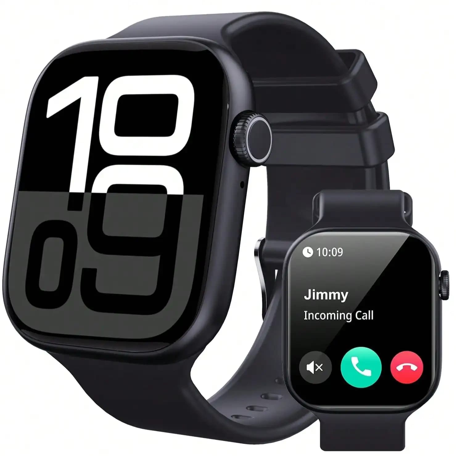 2.01 Inch Touch Screen Smart Watch Support HD Bluetooth Call Step Calorie Monitor Message Music Reminder Over 100 Sports Modes Waterproof Fitness Wristwatch For Men Women Compatible IOS Android Daily Wear