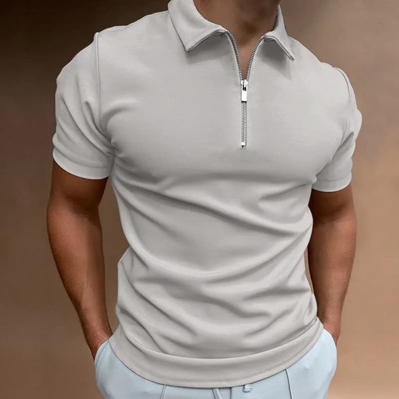 Nuova maglietta da golf da uomo, sportiva, coreana, casual, di tendenza, slim fit, a maniche corte, in cotone, con colletto, tinta unita, t-shirt POLO, camicia business.
