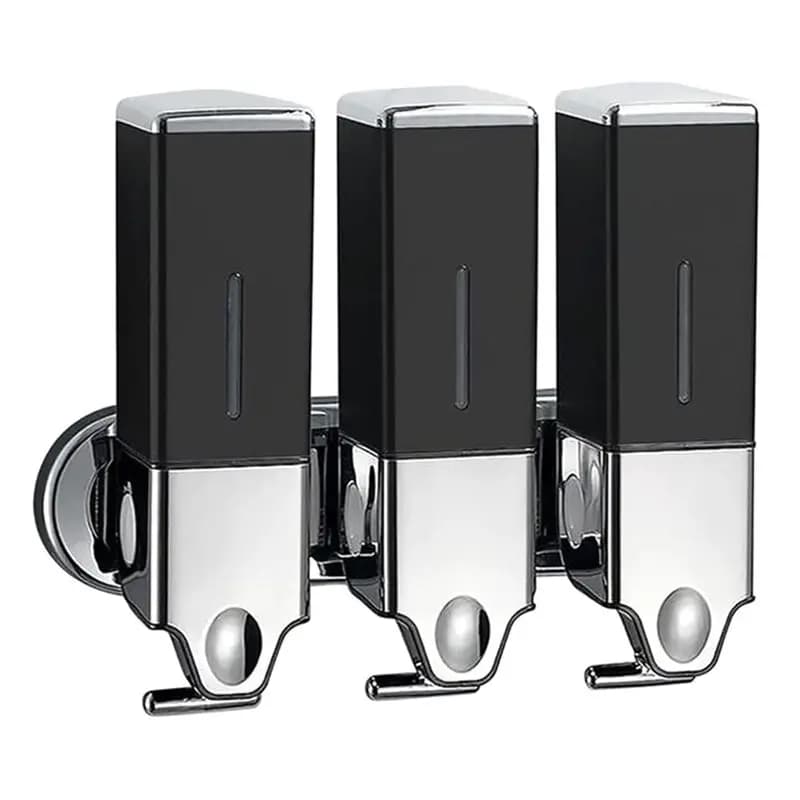 Dispenser di sapone da doccia SOFT, montaggio a parete per bagno, contenitore ricaricabile da 1500 ml per shampoo, salvaspazio per camper