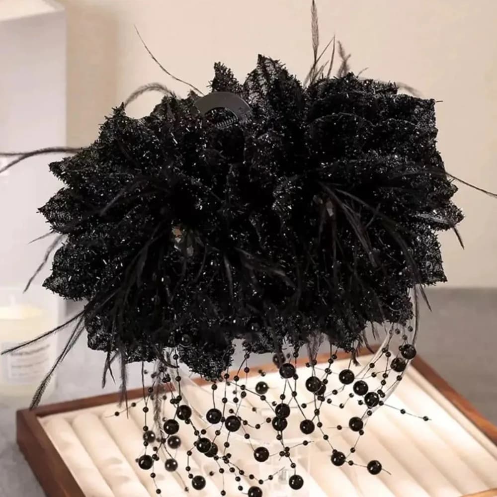 Fashion Peony Flower Grasping Clip Tassel Plastic Hair Claw Sequin Crab Hair Clips Girl