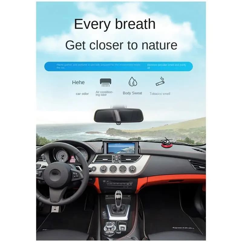 Car Perfume Aromatherapy Ornament Helicopter Sun Rotating Fragrance Deodorant for Car Interior Accessories for Car(Rosso)