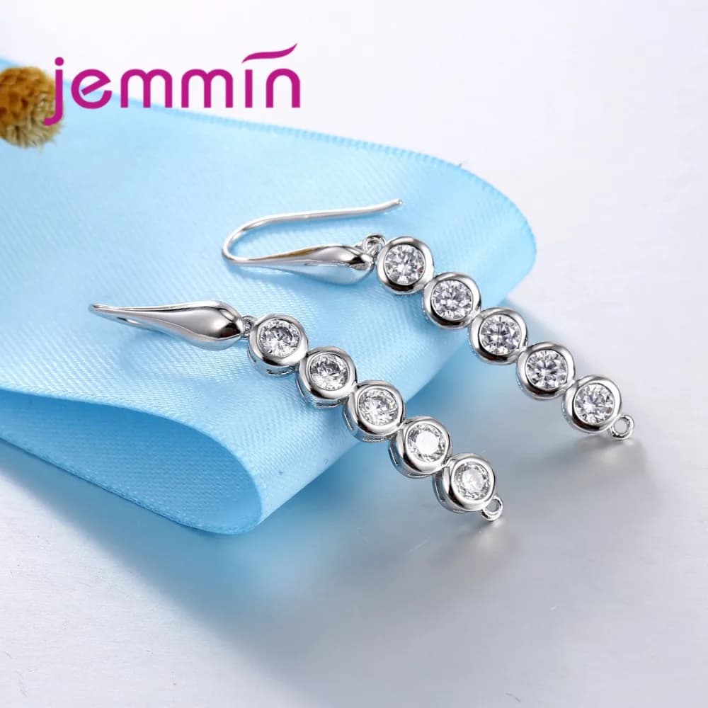 Risultati di orecchini a gancio in argento sterling 925 genuino Accessori di risultati di gioielli fai da te Componenti di gioielli in cristallo CZ all'ingrosso