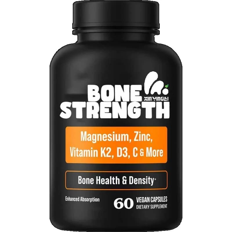 Citrato di calcio vegetale contenente vitamina D3, K2, magnesio, zinco, potassio, boro - integratori per la salute delle ossa - 60 capsule