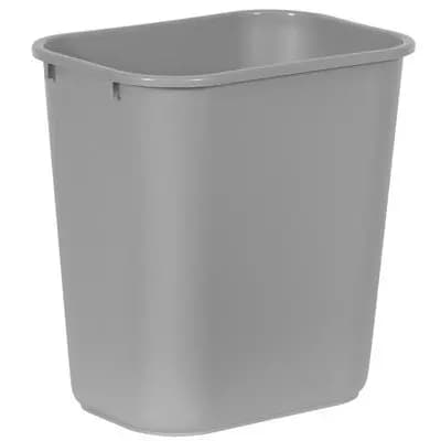 3-Pack 7-Gallon Plastic Wastebasket, Gray, Open Top for Easy Disposal