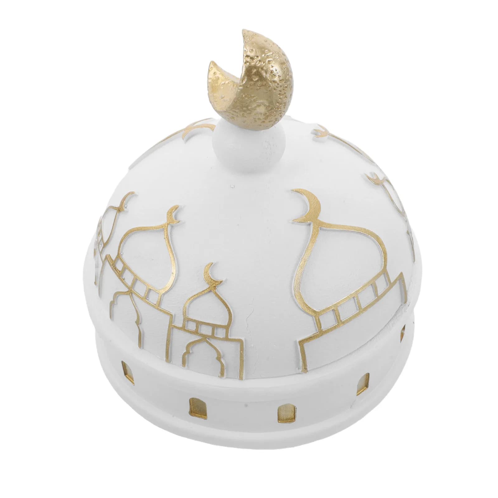 Ramadan Eid Mubarak Middle Eastern Resin Tabletop Decor Hollow Design Jewelry Storage Box Islamic Home Decor Serving Tray Candy
