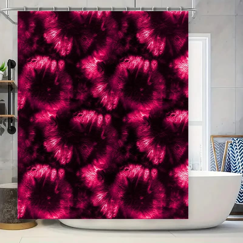 Tenda da doccia moderna tie-dye rossa, decorazione da bagno per il bagno di casa, tessuto impermeabile 72x84 pollici (rosso) AliExpress