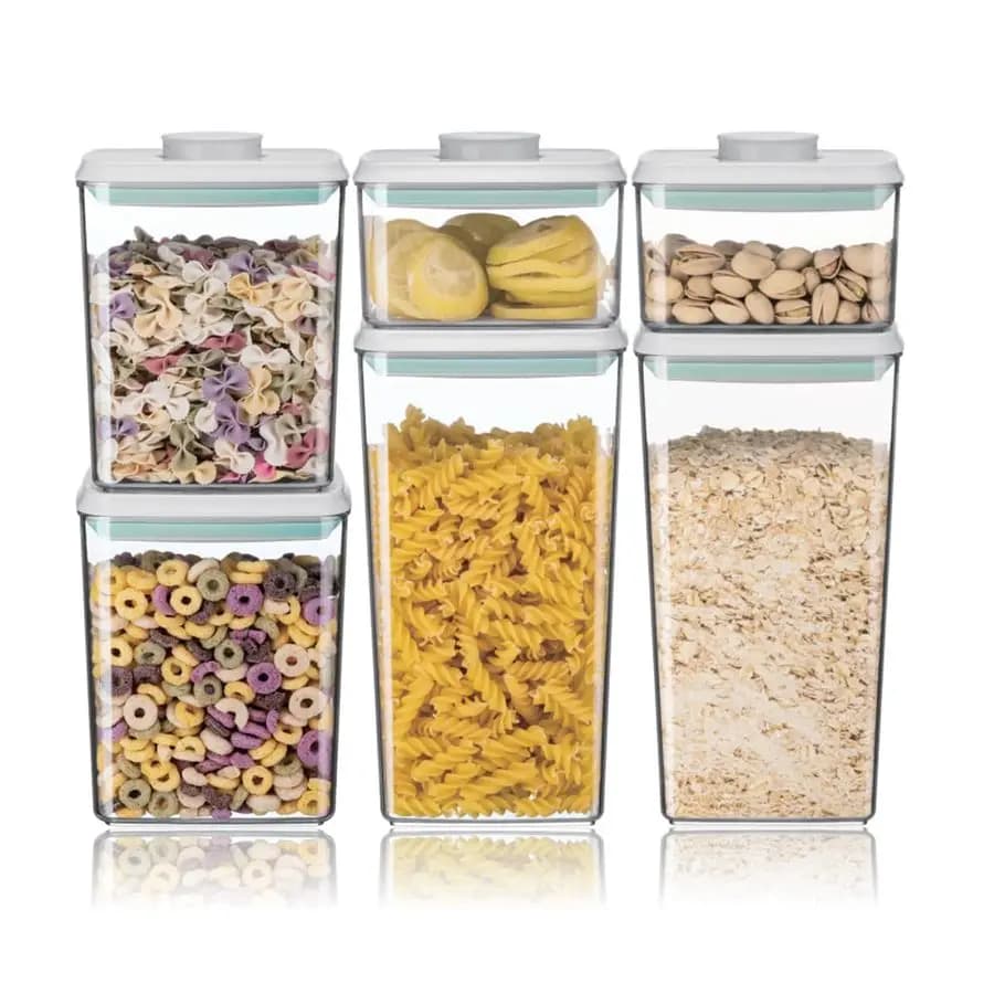 Set of Airtight Containers for Foods with Covers, 6 Pieces, Pop Containers for Dispense Organization, Without BPA, Stackable