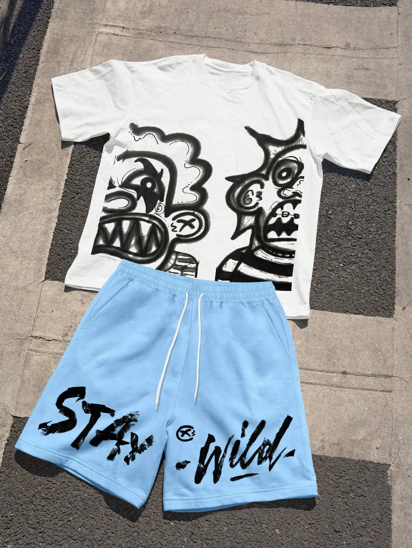 Completo Estivo 2026 da Uomo: Set a Maniche Corte con Stampa Animata 3D per un Look Casual da Strada e Design Traspirante