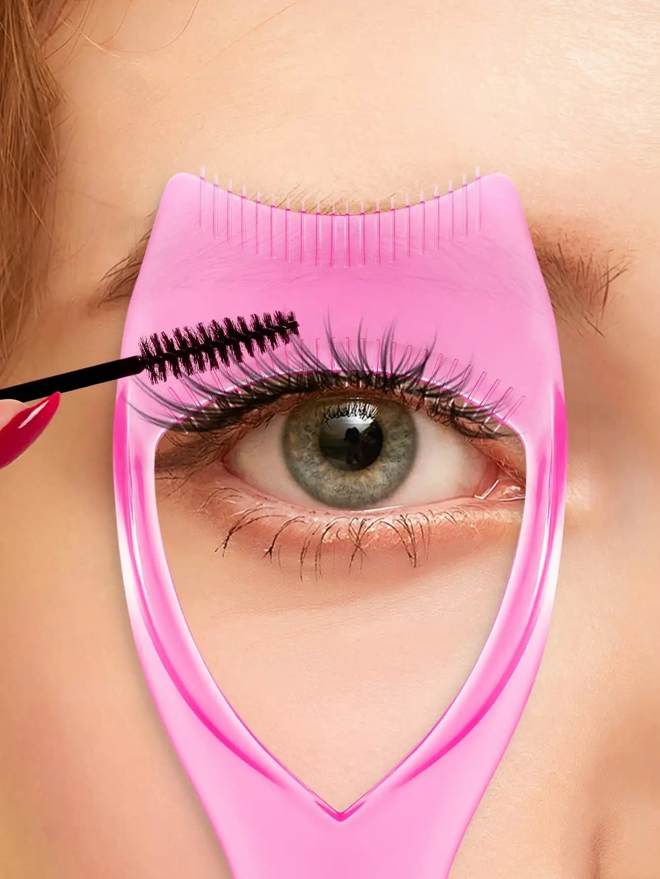 Set di strumenti di protezione per mascara, applicatore per ciglia tre in uno con protezione, separatore e pinzette per principianti e per l'uso in viaggio