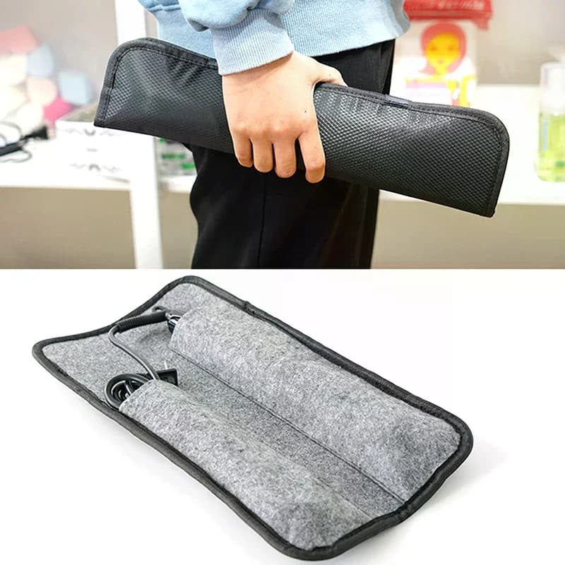 Borsa per piastra per capelli, custodia per arricciacapelli, custodia per piastra lisciante, custodia per arricciacapelli, tappetino resistente al calore