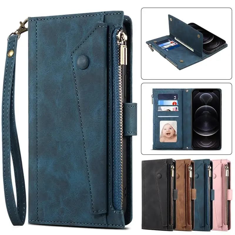 Custodia a portafoglio RFID con cerniera per Xiaomi Redmi Note 8 Pro 9 T 10 S 9s 8t 10s 10t Libro in pelle Fonda Redmi 9t 10c 9a 9c NFC