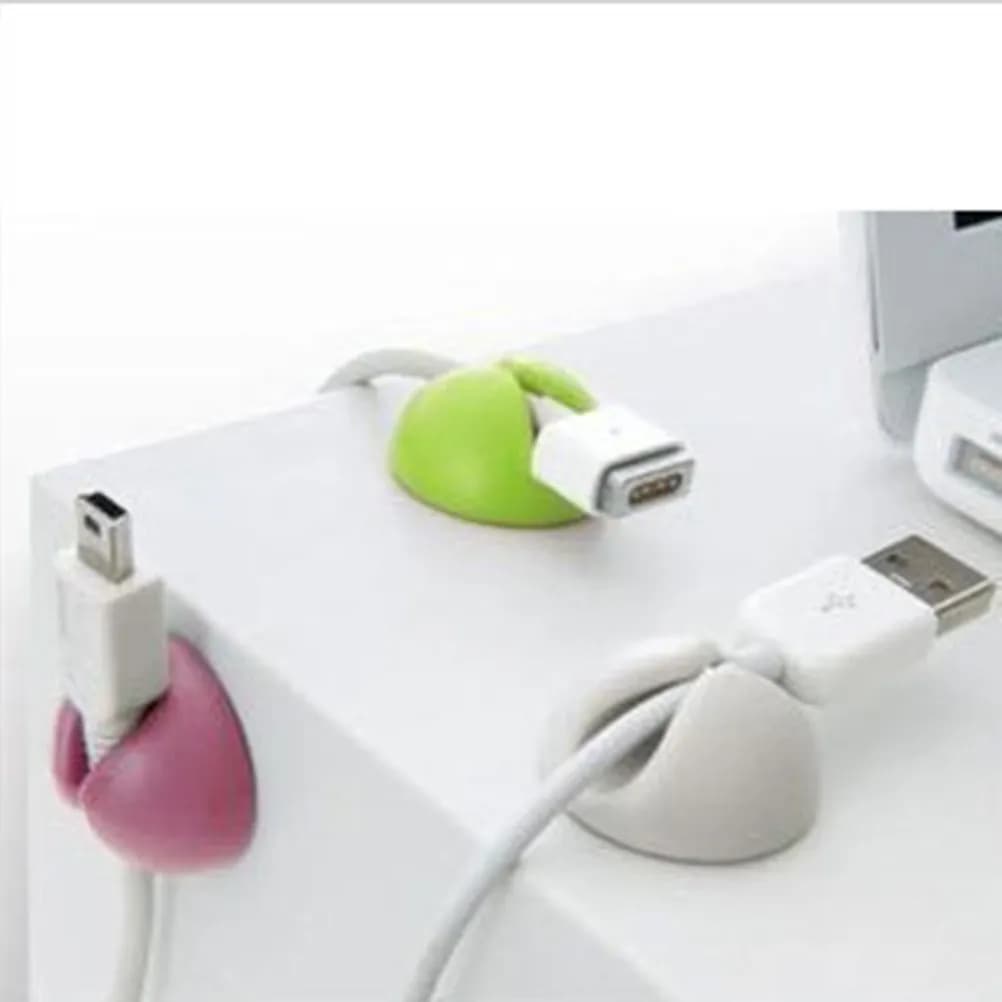 6 Pezzi Clip in Silicone per Cavi, Organizzatore per Gestione Cavi da Scrivania, Parete, Tavolo - Clip per Cavi di Ricarica USB