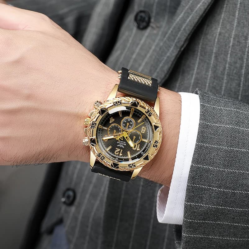 Orologio da polso da uomo in silicone stile sportivo alla moda