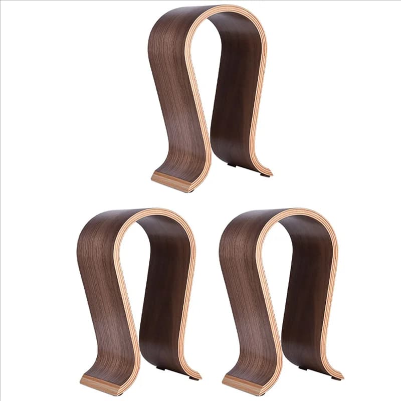 Supporto per cuffie a forma di U 3X, supporto per cuffie in legno Gancio per espositore per cuffie da scrivania, per cuffie on-ear