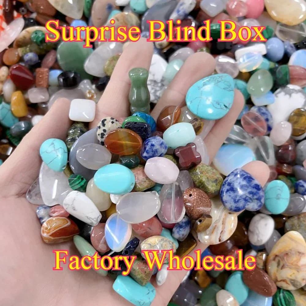 50g Blind Box Randomly Surprise Natural Stone Pendant Gemstone Jewelry Make DIY Earring Necklace Bracelet Accessories Wholesale