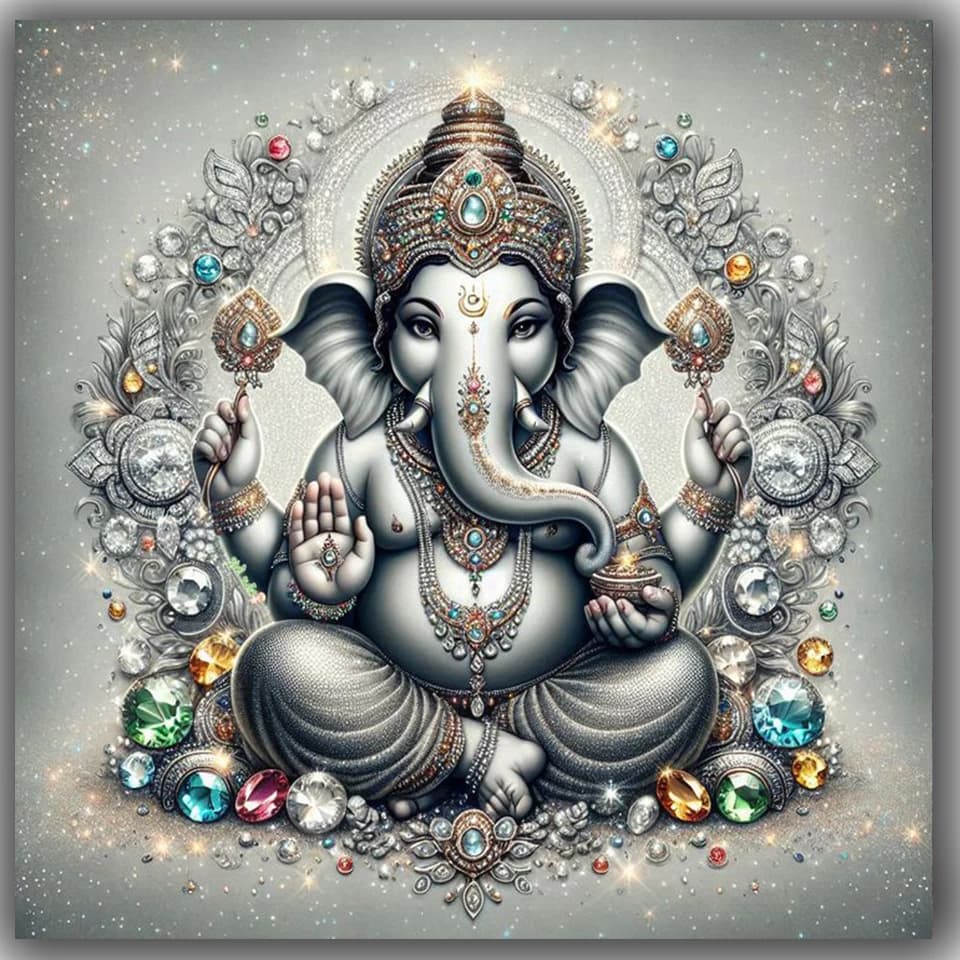 Enchanted Ganesha Hindu 5D DIY Diamond Painting Full Square Round Diamond Mosaic Embroidery Religious portrait For Home Decor