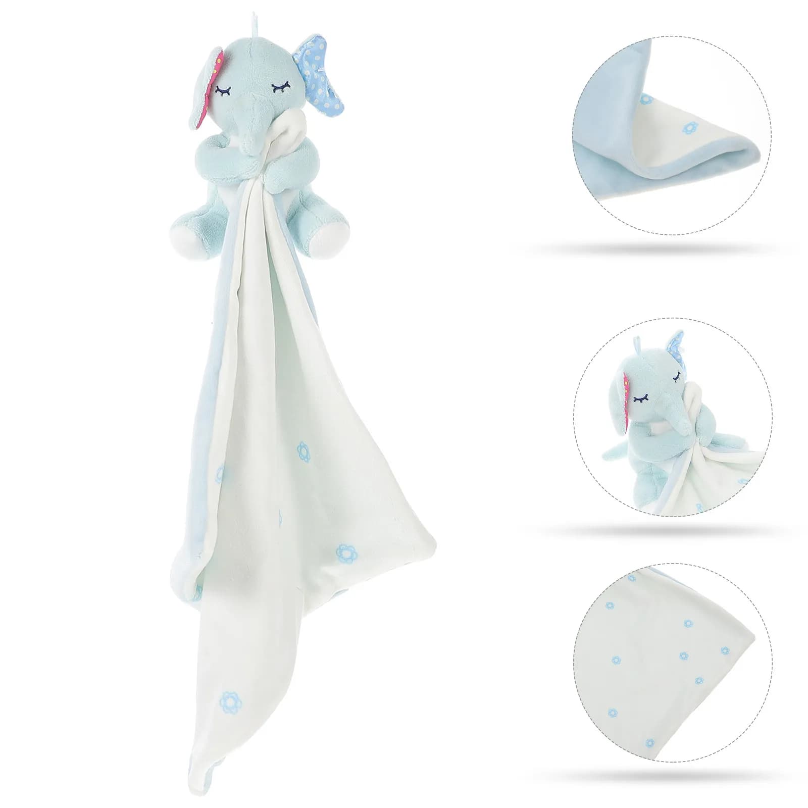 Baby Security Blanket Lovely Animal Shaped Soothing Towel Ideal Size for Little Hands Tactile Visual Stimulation Nursery Soother