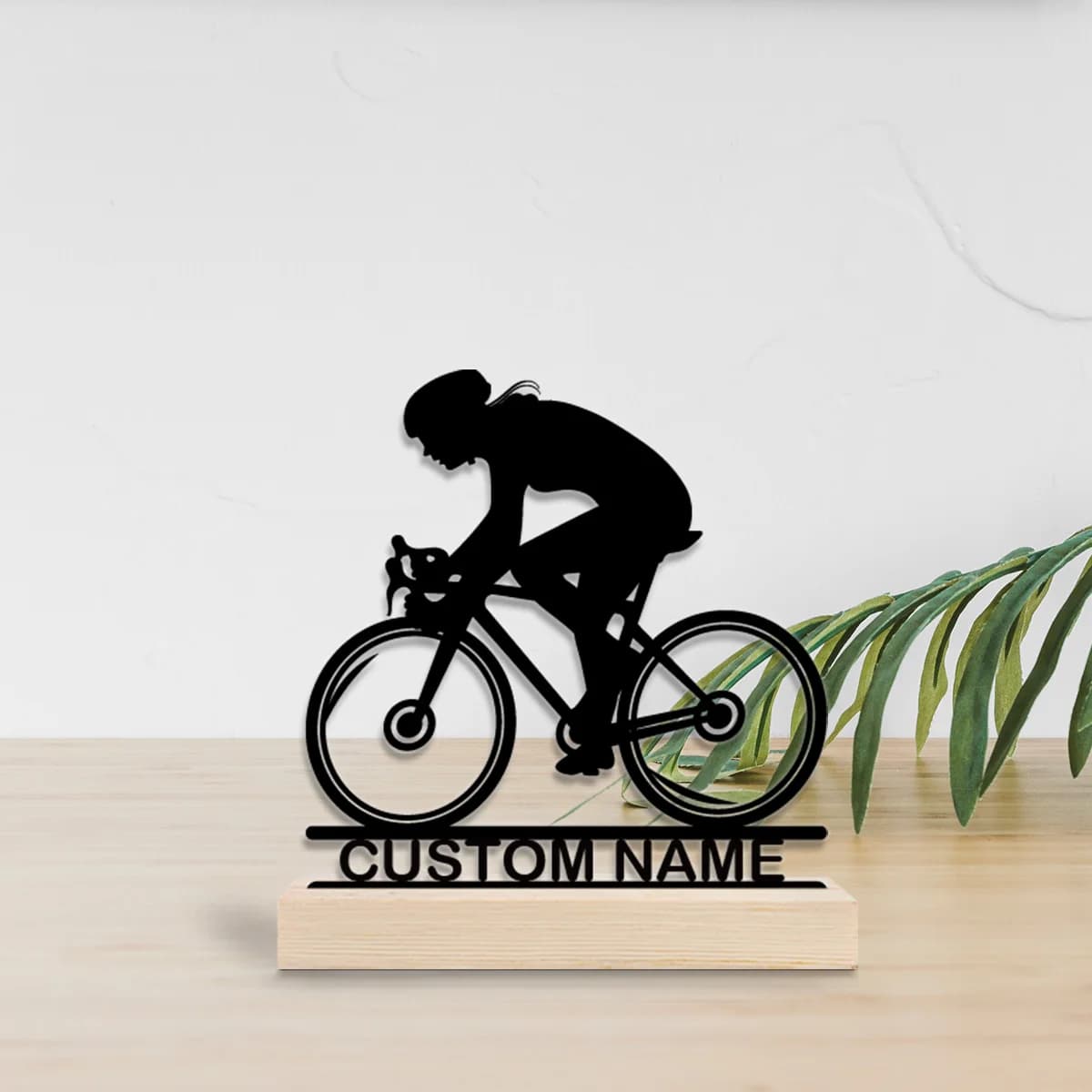 1pc Customized Minimalist Metal Ornaments Customizable Content Equipped with Wooden Base Unique Desktop Decoration Custom Gifts