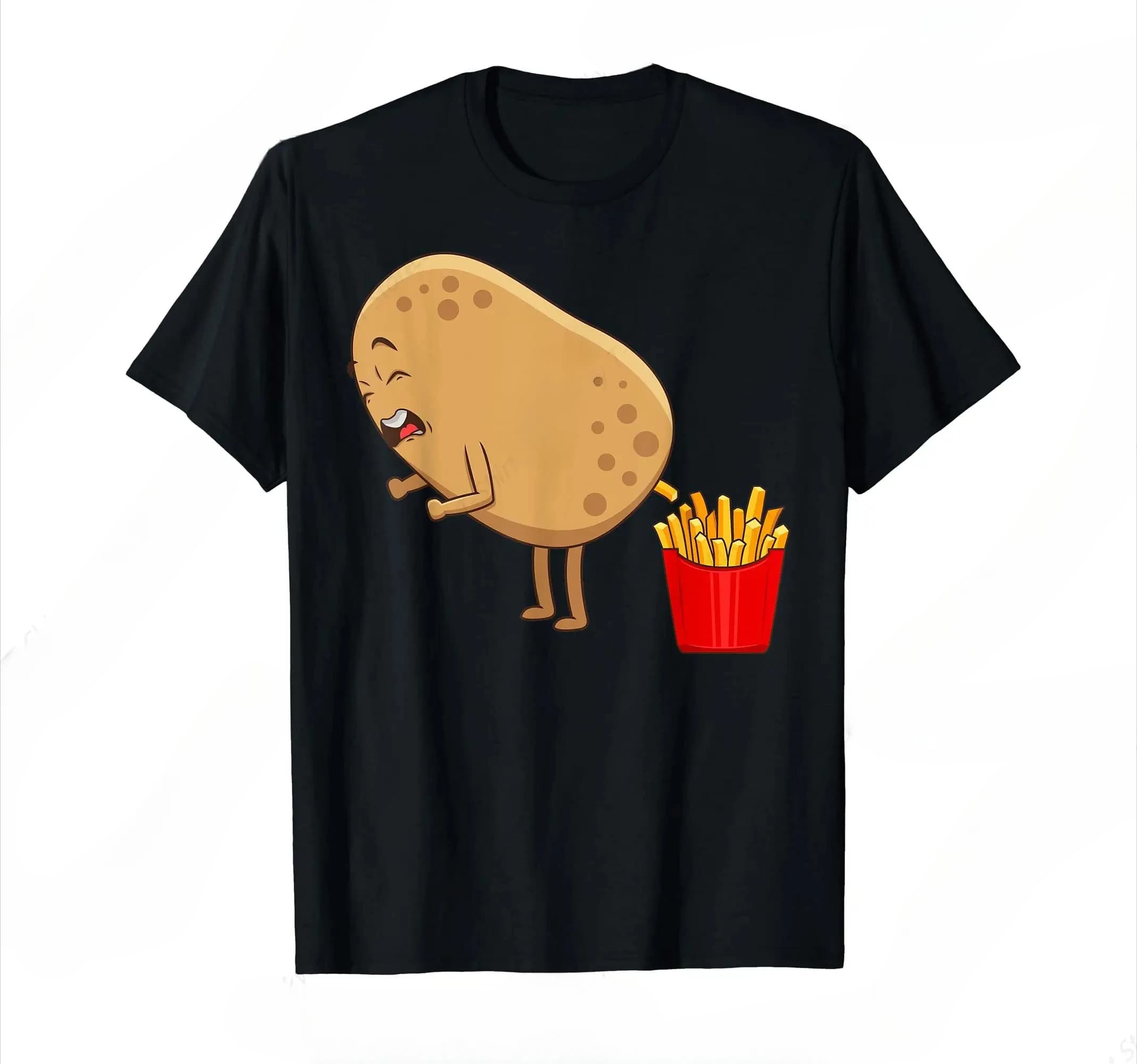 Divertente design di patatine fritte per uomini e donne T-shirt per amanti delle patate Abbigliamento estivo da donna