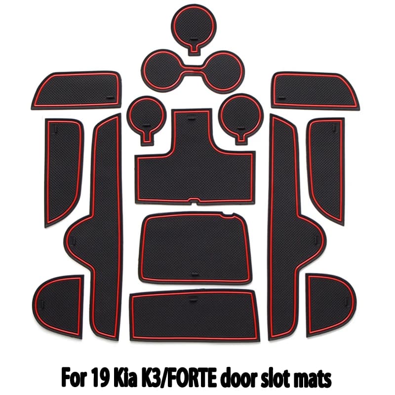 Suitable for 2019 Kia K3/FORTE door slot mats, car modification device storage pads, armrest box dust mats