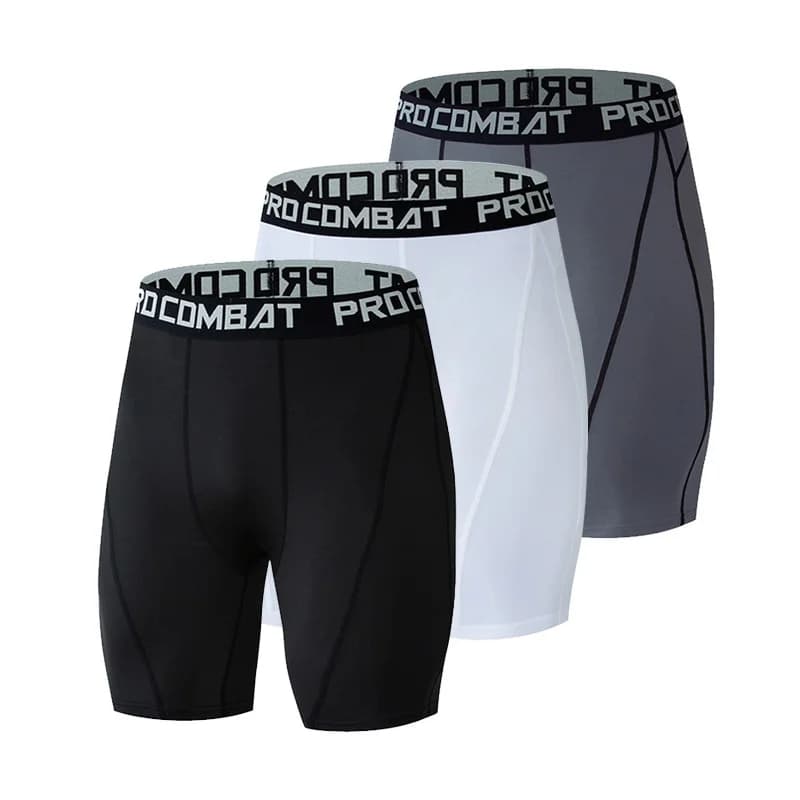 Men's Fitness Compression Shorts Sports Training Shorts for Running Stretched Shorts and Quick Drying Breathable Gym Shorts with Letter Belt