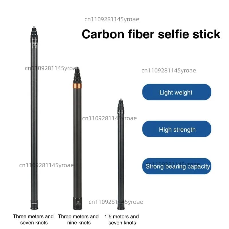 3M Carbon Fiber Extended Shooting Pole 1/4" Tripod Mount Multi‑Action Device Photography Hardware Component