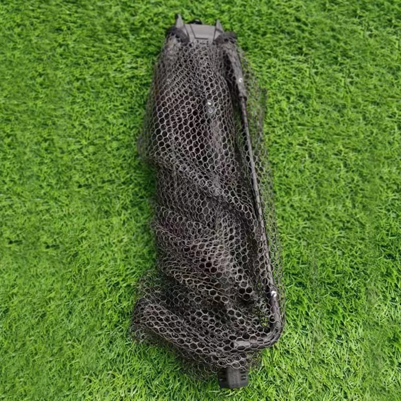 AS98-Multi-Section Rod Aluminum Alloy Fishing Net-Foldable, Fine Mesh, Black Design For Angling