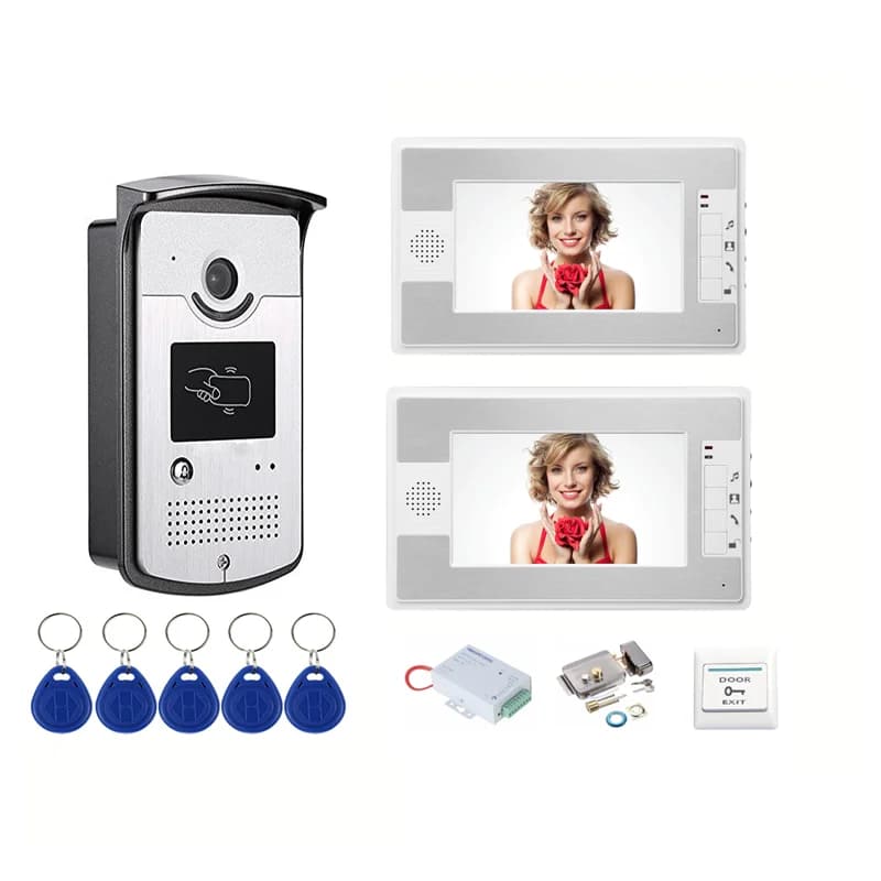 SmartYIBA 7 "Videocitofono Campanello Serratura elettrica Pulsante di uscita Controllo accessi Edificio Campanello Videocamera Sistema videocitofonico