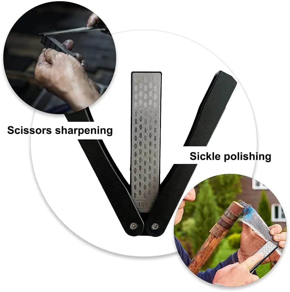 Foldable Double Sided Diamond Knife Sharpener 400 Grit Coarse Pocket Sharpening Stone Portable Kitchen Blade Grinding Gritstone