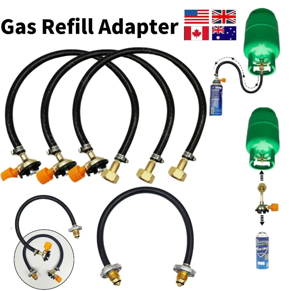 Valvola di gonfiaggio del serbatoio del gas esterno Bombola di gas Gonfiare campeggio Gas butano Adattatore riutilizzabile Bombola Serbatoio Accoppiatore Valvola Gadget