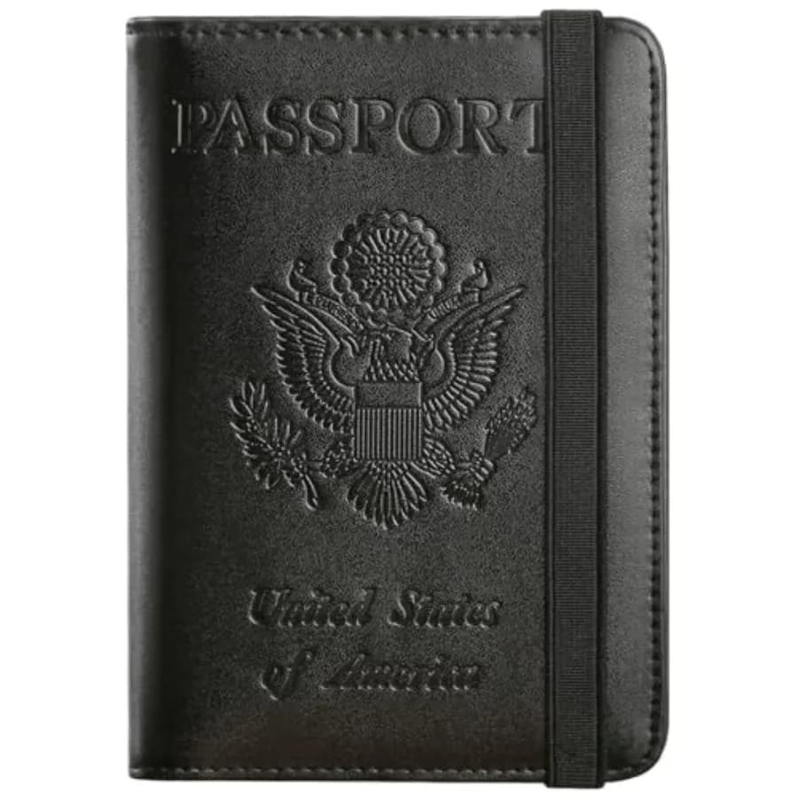 Passport Holder Cover Wallet Travel Essentials RFID Blocking Leather Card Case International Must Haves Travel Accessories for
