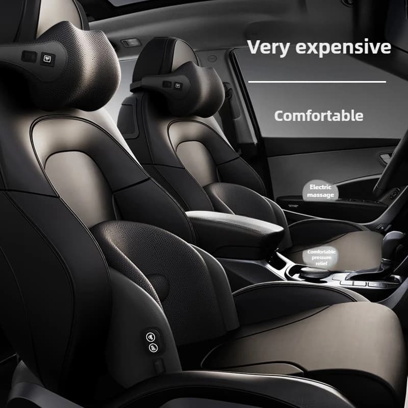 Poggiatesta per massaggio in memory foam ad aria Supporto lombare Cuscino per ufficio per auto con massaggio umano simulato a 3 marce
