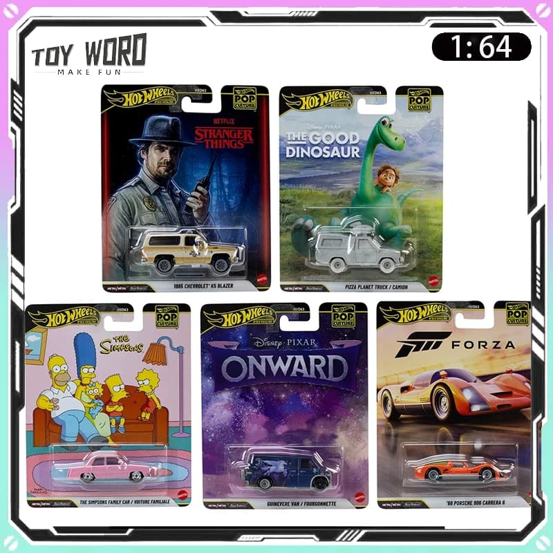 New Hot Wheels Pop Culture Car Model Retro Movie Styling Vehicle Desktop Display Decorative Collectible Toys Boys Gift