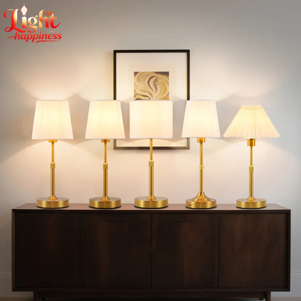 French Dimmable Fabric Bedside Lamp Cordless Table Lamps Creative Retro Charging Desk Lamp Bedroom Decoration Table Lamp