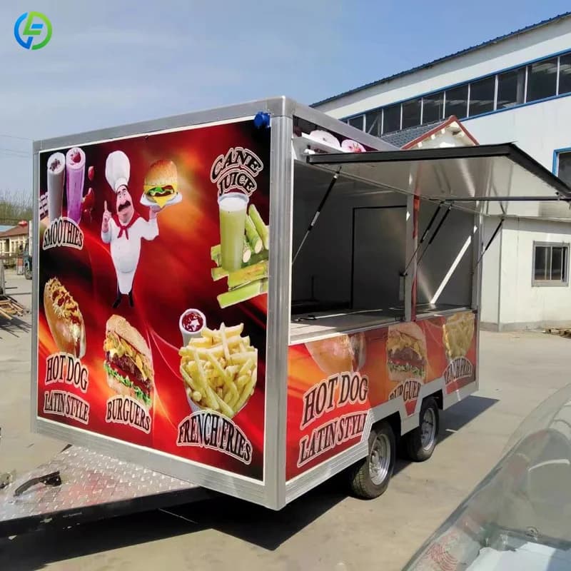 Customized Candy Mobile Street Round Food Trailer Fully Equippied Coffee Juice Bar CrepeIce Cream Bubble Tea Ice Cream