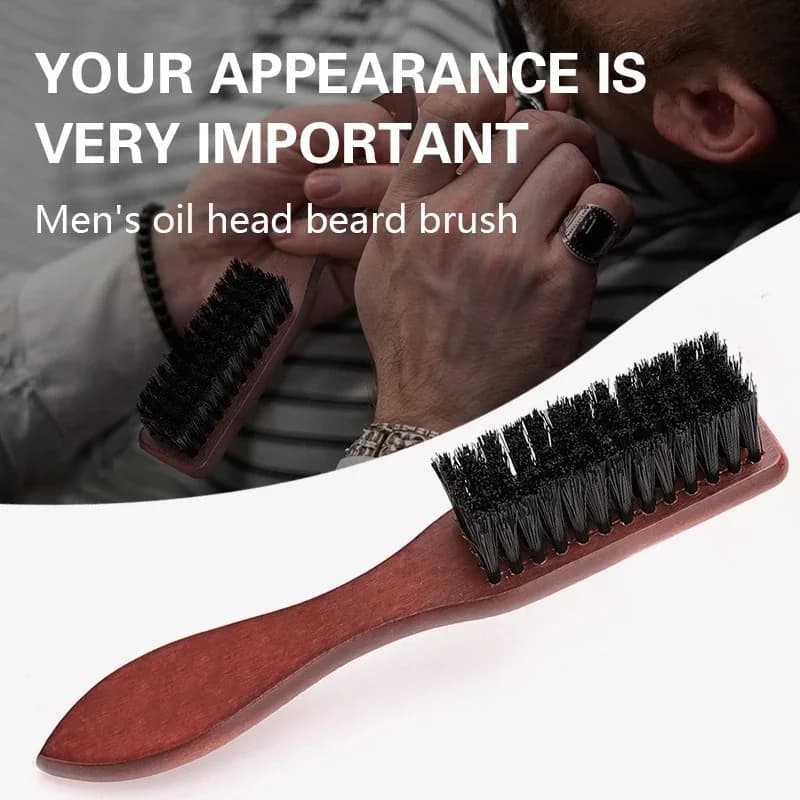 Barber Prefessional manico in legno spazzola per la pulizia della setola di cinghiale spazzola per la pulizia della barba morbida da uomo strumento per la rasatura della barba del barbiere