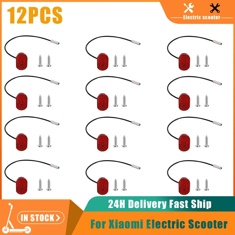 12 Pezzi Luce Posteriore Freno per Monopattino Elettrico Xiaomi Pro 2 Mi3, Fanale Posteriore Impermeabile, Luce di Sicurezza, Ricambio per Veicoli