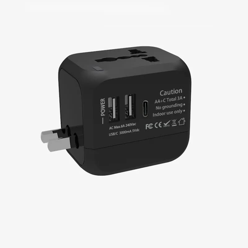 Universal Travel Adapter All-in-One EU UK US AU Plug Converter with 5V 1A USB Charging Port Compact Power Socket for Global Trip