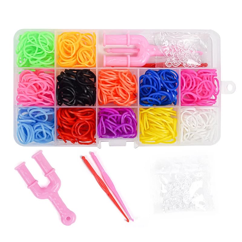500pcs Loom Rubber Bands Kit Bracelet Making Kit for Kids Elastic Weaving Lacing DIY Crafting Gift Girl