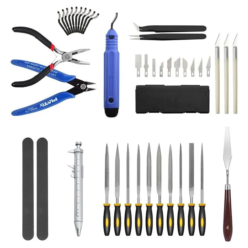 42pcs 3D Printer Tool Kit Multi-Purpose Model Tool Nozzle Cleaner, Scraper, Tweezers, File & Engraving Tools For Maintenance