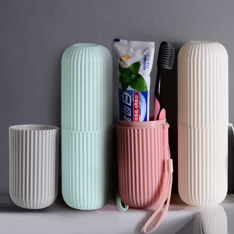 Tazza per spazzolino Porta spazzolino portatile Organizer per tazze da viaggio multifunzione Custodia per spazzolino e viaggio scolastico in bagno