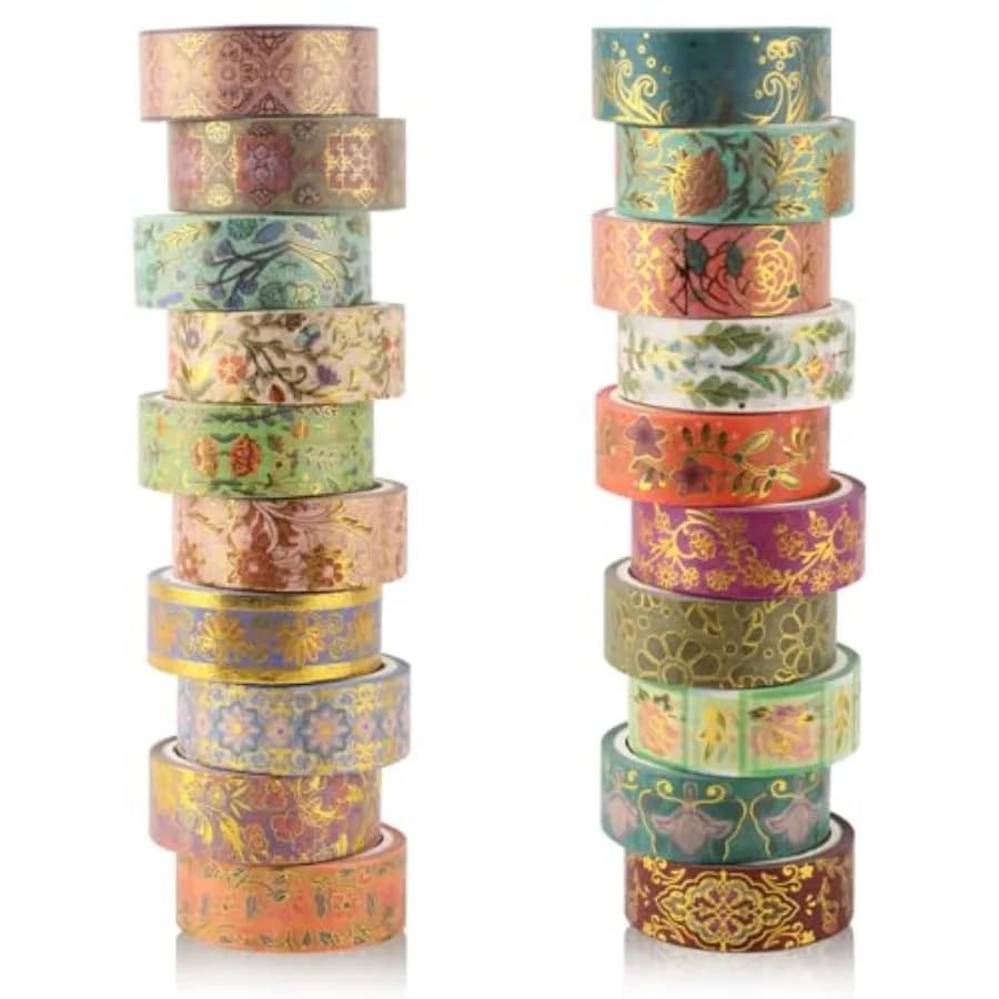 Decorative Tape Set Washi Tape Aesthetic DIY Art Masking Tape Craft Notebook Planner Book Scrapbooking and Stamping Supplies Gi