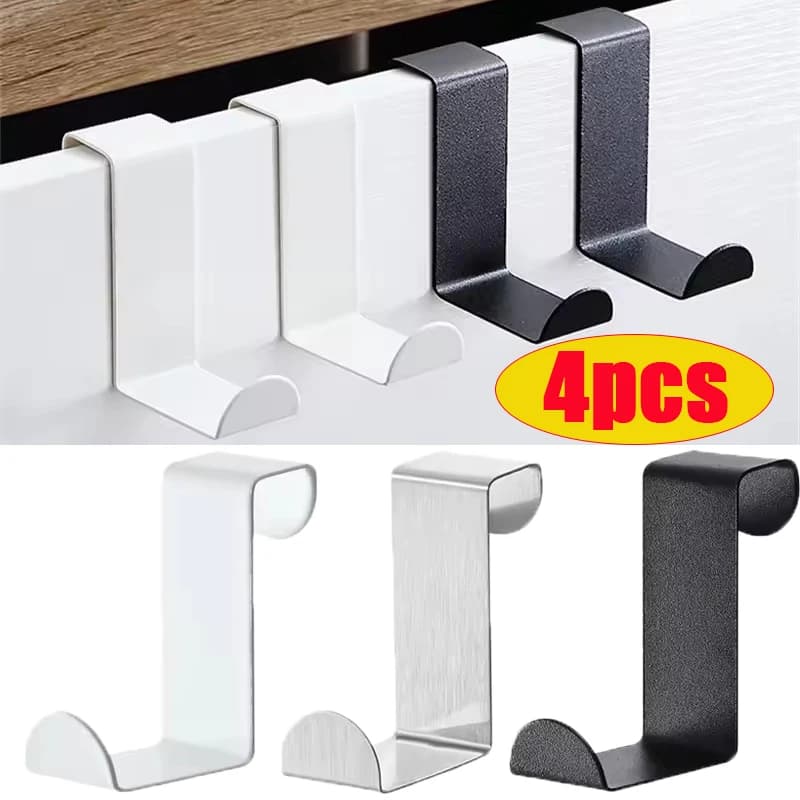 Ganci reversibili in acciaio inossidabile per cassetti, porta dell'armadio, porta asciugamani, portachiavi da ufficio, appendiabiti, ripiani da cucina, accessori per organizzare