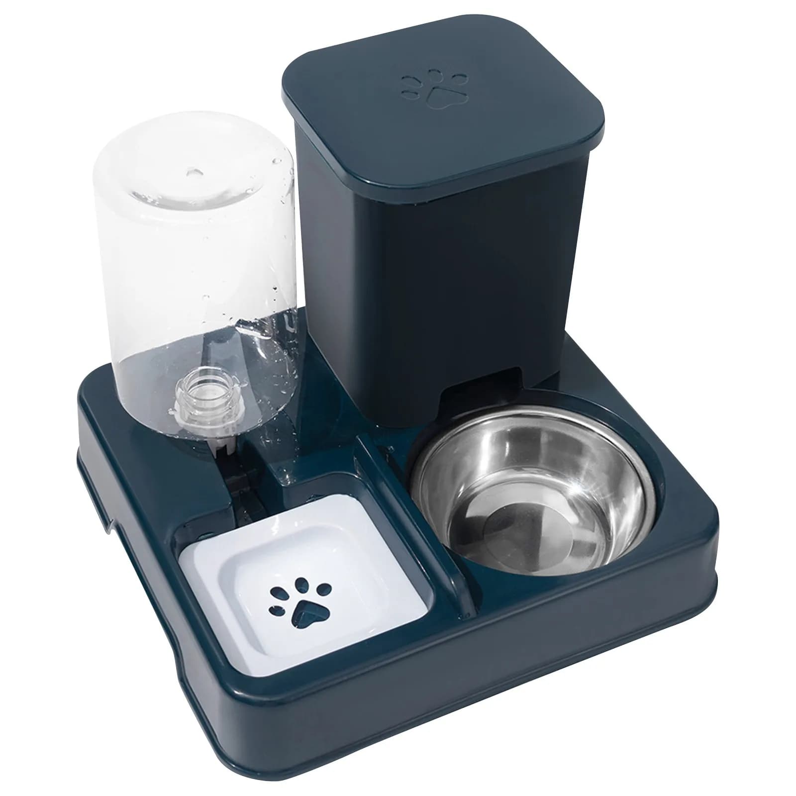 Mangiatoia automatica per gatti e acqua 2 in 1 Ciotola antiscivolo per animali domestici Mangiatoie automatiche portatili Distributore di cibo e acqua per animali domestici per ciotola per cani e gatti