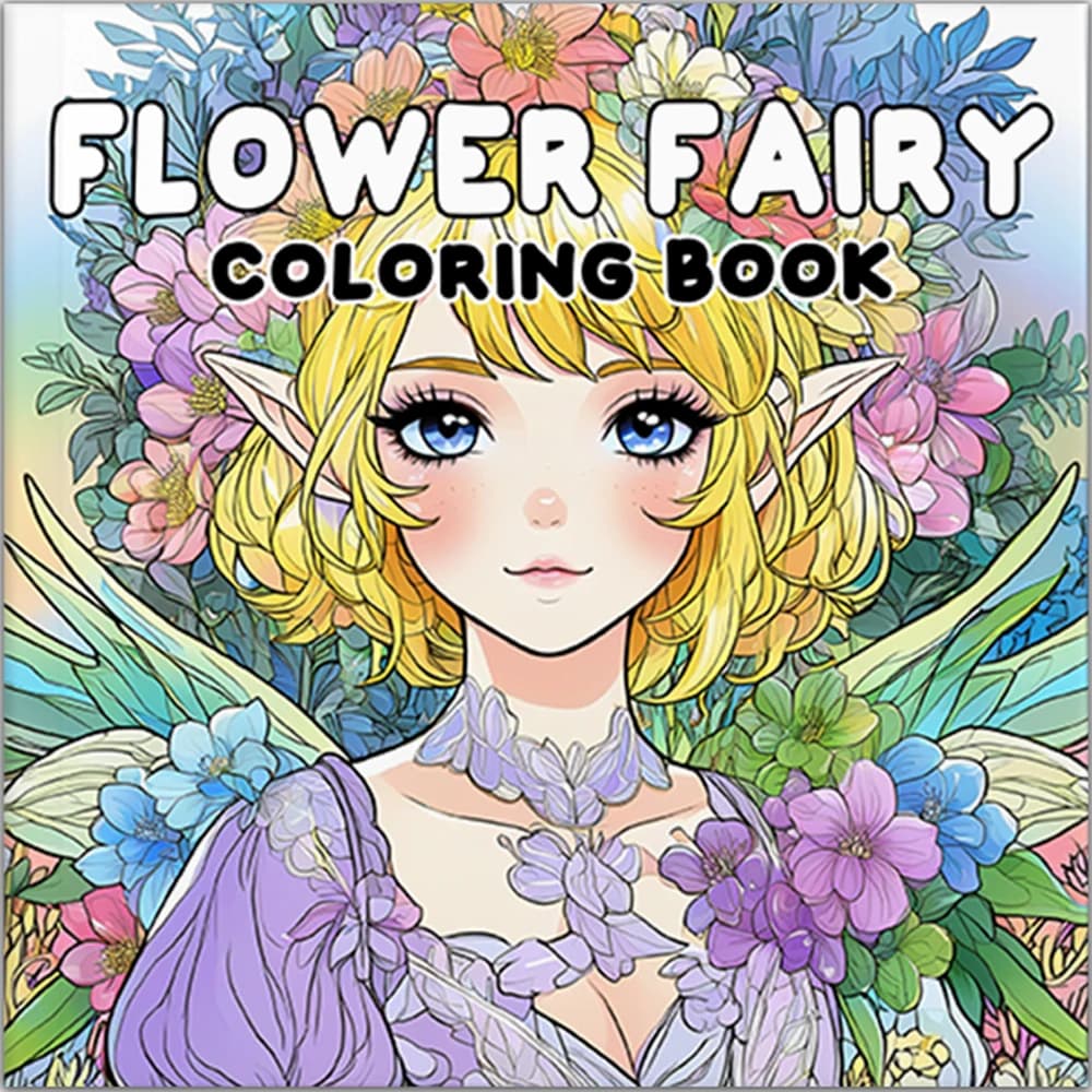 Flower Fairy Bold-easy Patterns Coloring Book for Adults Cute Drawing Book Perfect Gift for Party and Birthday