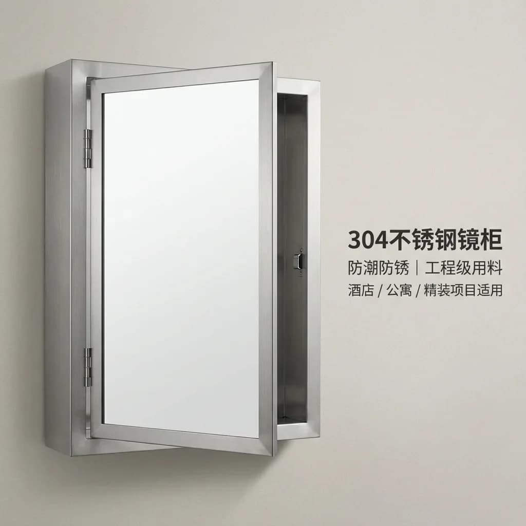 Factory direct supply bathroom mirror cabinet wall-mounted bathroom storage mirror cabinet small apartment simple stainless