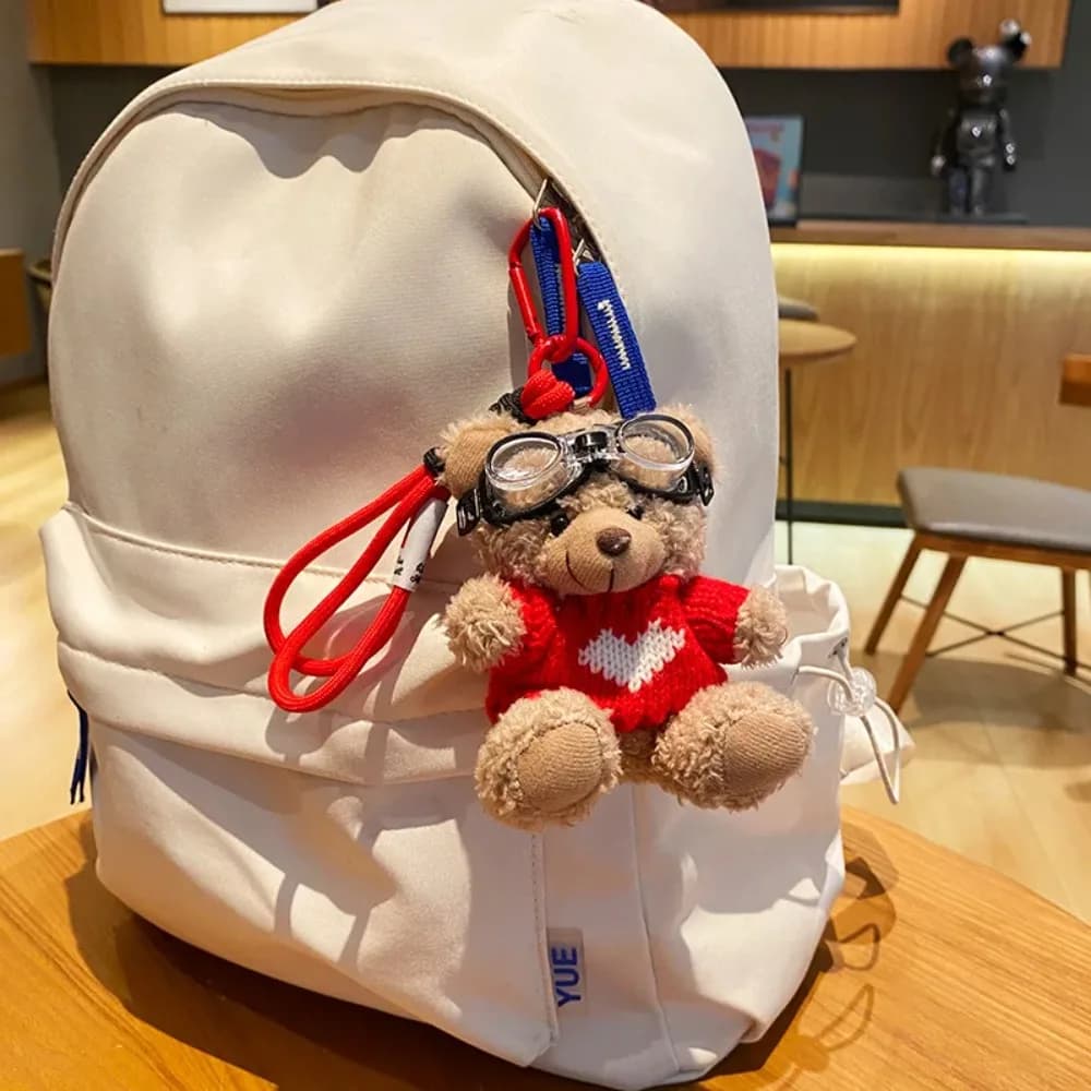 Nuovo 2026 Ciondolo Orsetto Marrone Cartone Animato in Peluche, Accessorio per Borsa, Gancio Appendiabiti Carino, Ciondolo per Gioielli e Borsa